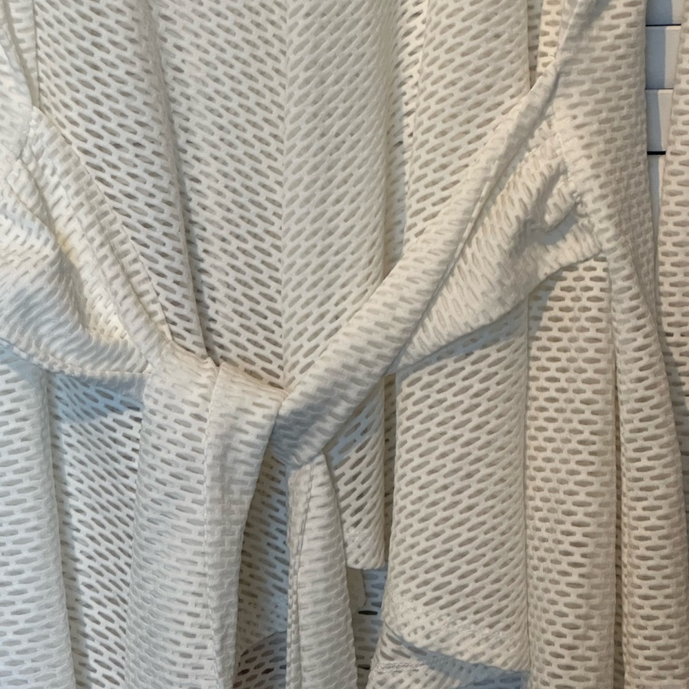 Solid White, Neiman Marcus Polyester Belted Eyele… - image 2